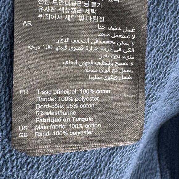 Sandro Hoodie Blue Striped Pullover Cotton Stripe Large - Picture 5 of 5